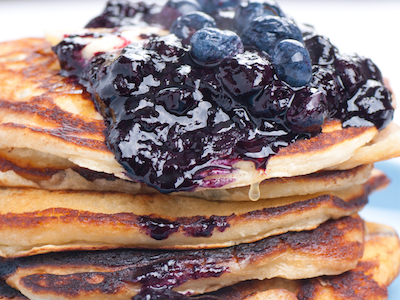 Blueberry Pancakes with Berry&nbsp;Coulis