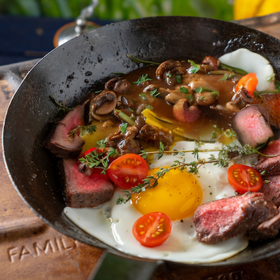 Steak and Eggs with Mushroom&nbsp;Sauce